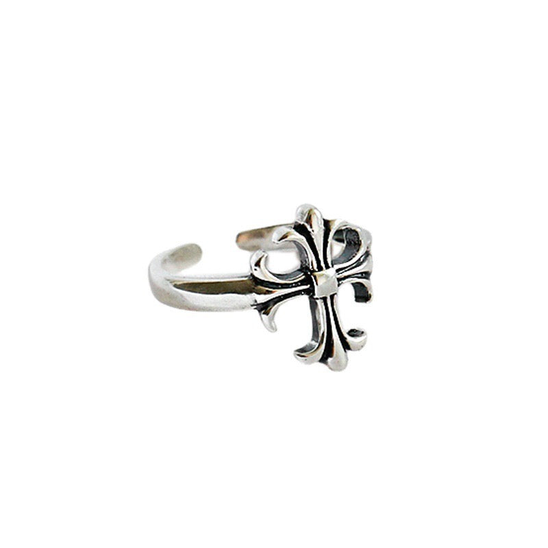 Fleur de lis cross ring